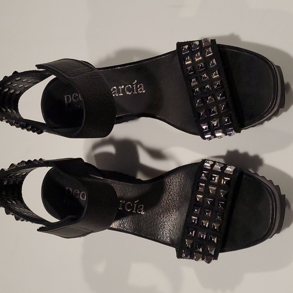 Pedro Garcia Fortuna Studded Wedge Sandles - Picture 4 of 13